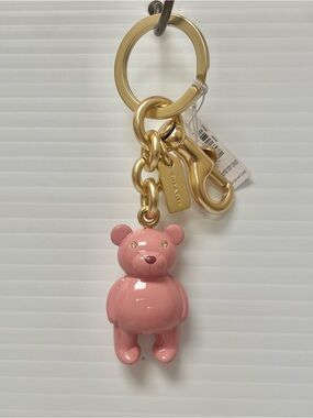 Coach IM/Ruby Pink Bear Charm Keychain